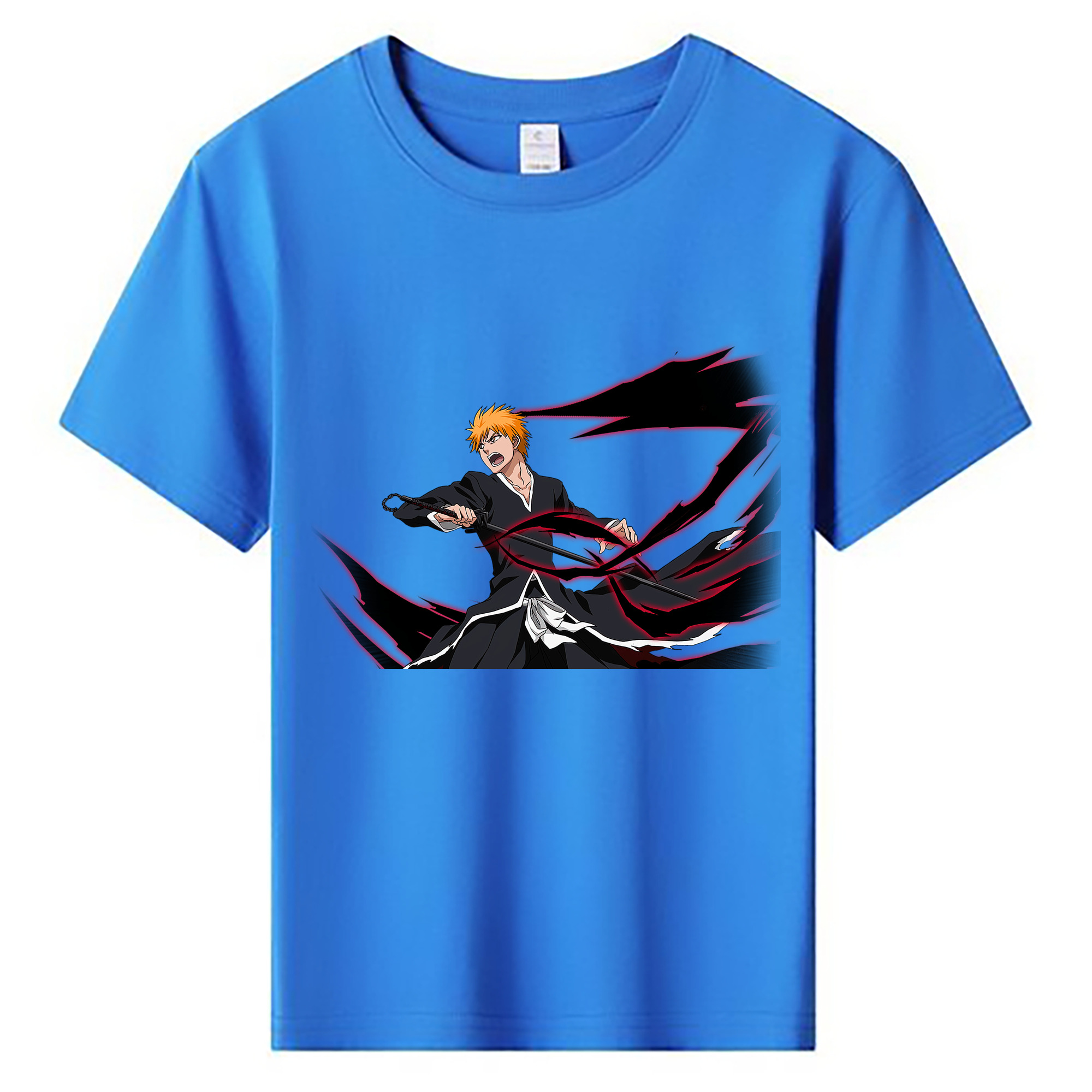（画像用） ブリーチ 黒崎一護（くろさき いちご）BLEACH Kurosaki Ichigo 綿100％キッズTシャツ（フロントプリント）